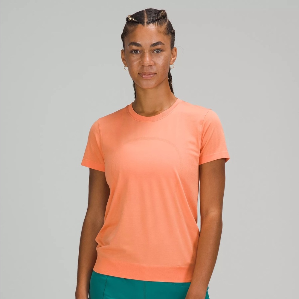 Lululemon Swiftly Breathe Short Sleeve- size 10 golden apricot